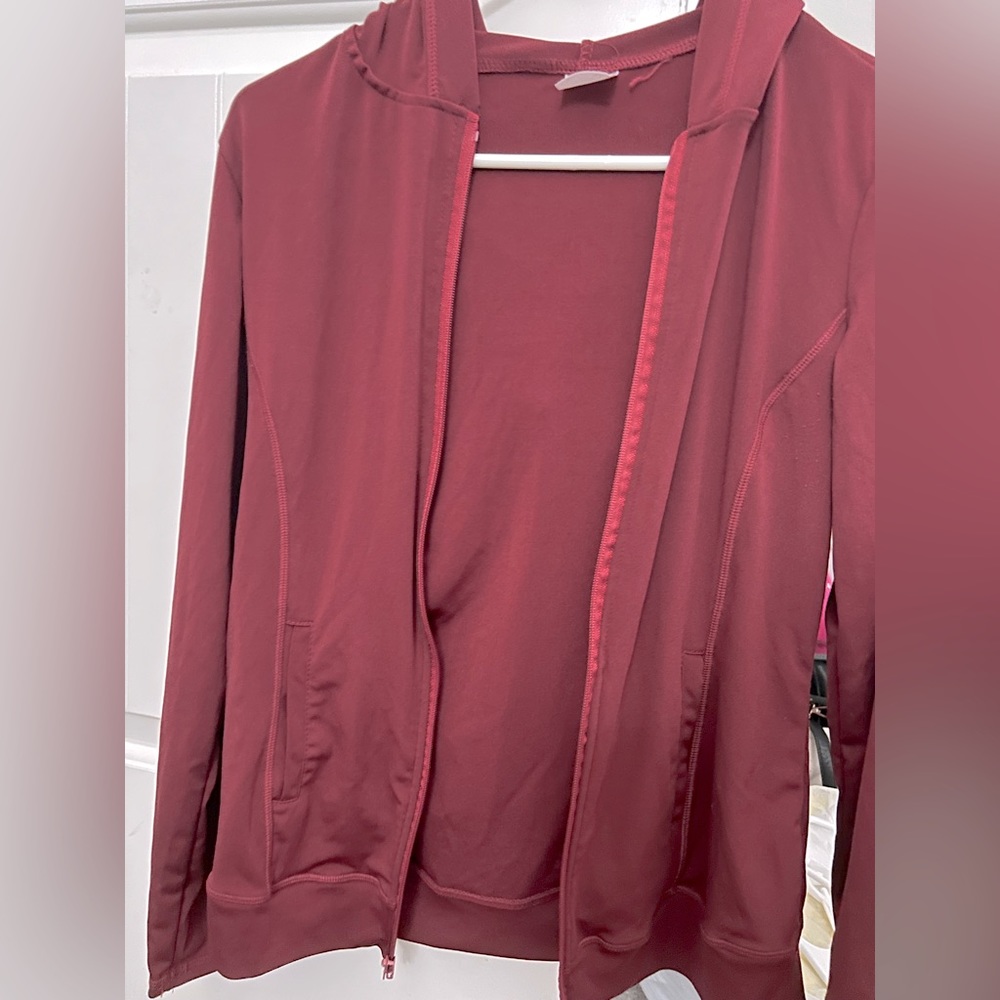 Red full zip up jacket